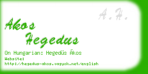 akos hegedus business card